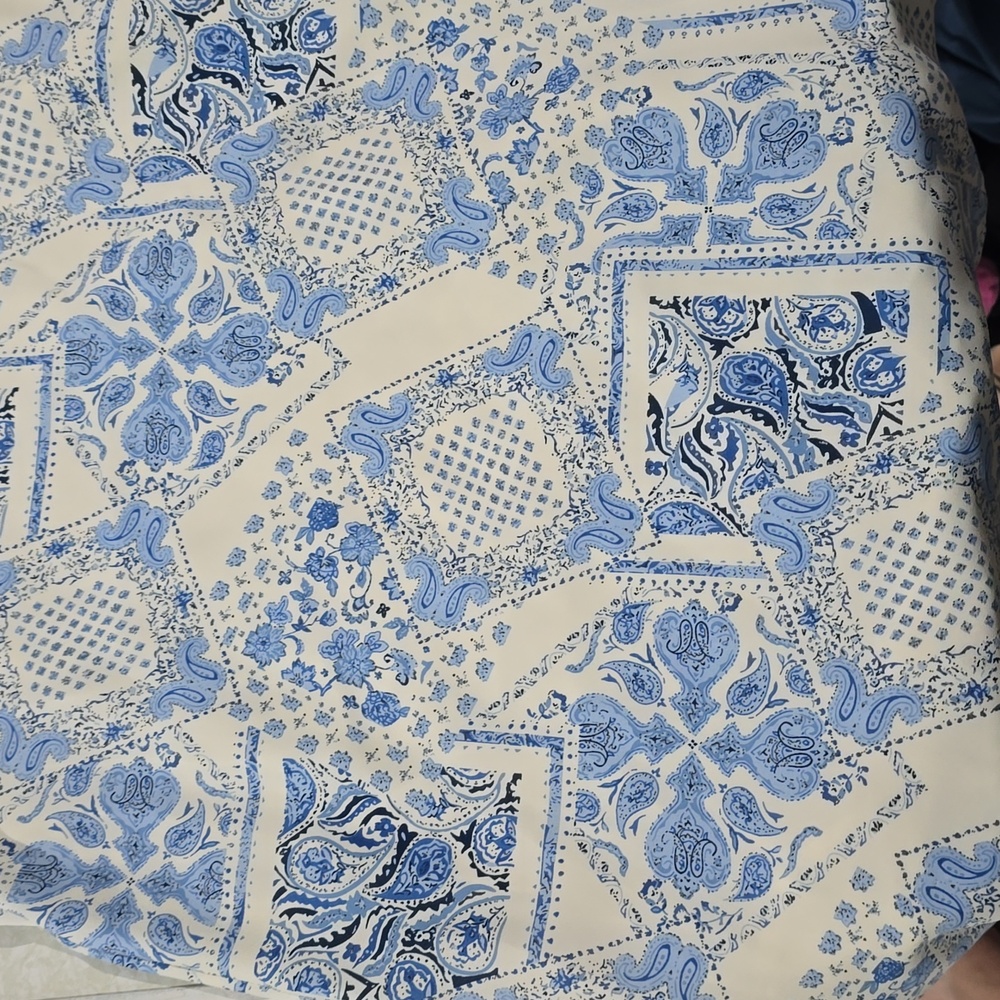 Lucy Paris Blue and‎ White Patchwork Pattern Dres… - image 11